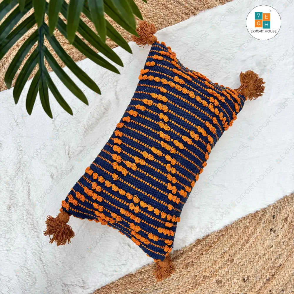 Cotton Boho Cushion Cover, Size:30cm X 50cm (12" X 20")