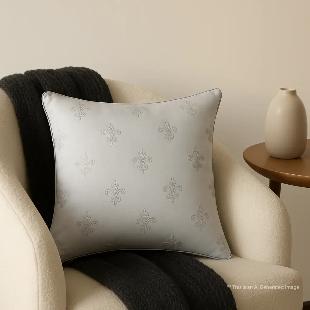 Embroidered Cushion Cover, 40cm X 40cm (16" X 16")