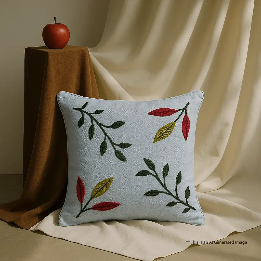 Embroidered Cushion Cover, 40cm X 40cm (16" X 16")